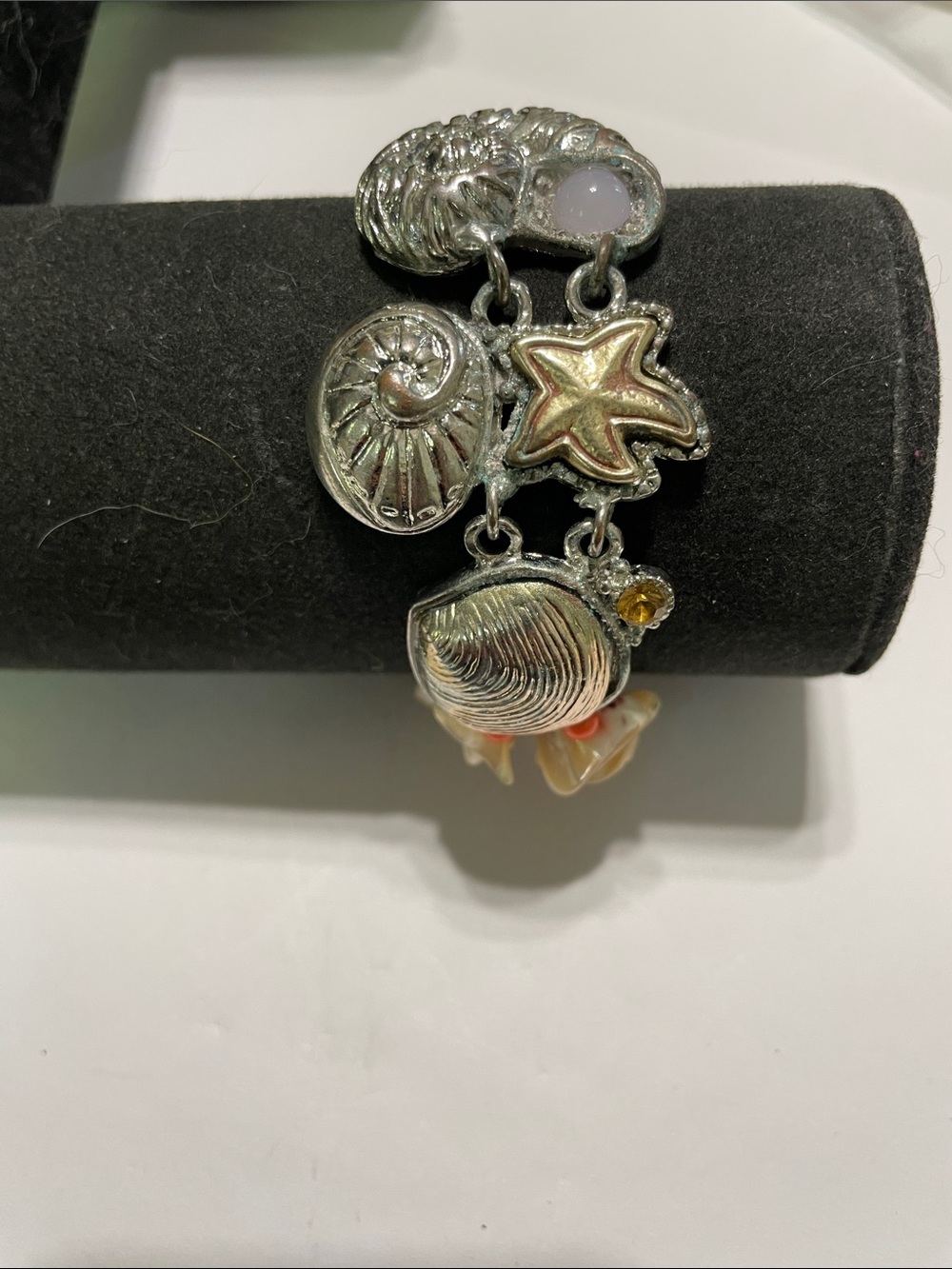 Summer - Silver Seashell & Starfish Charm Bracelet.